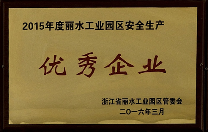 2015年麗水工業園區安全生產優秀企業